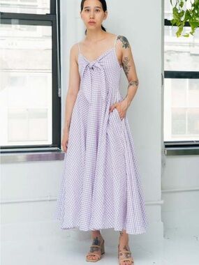 Rujuta Sheth Stella dress in ube Chex Size XL